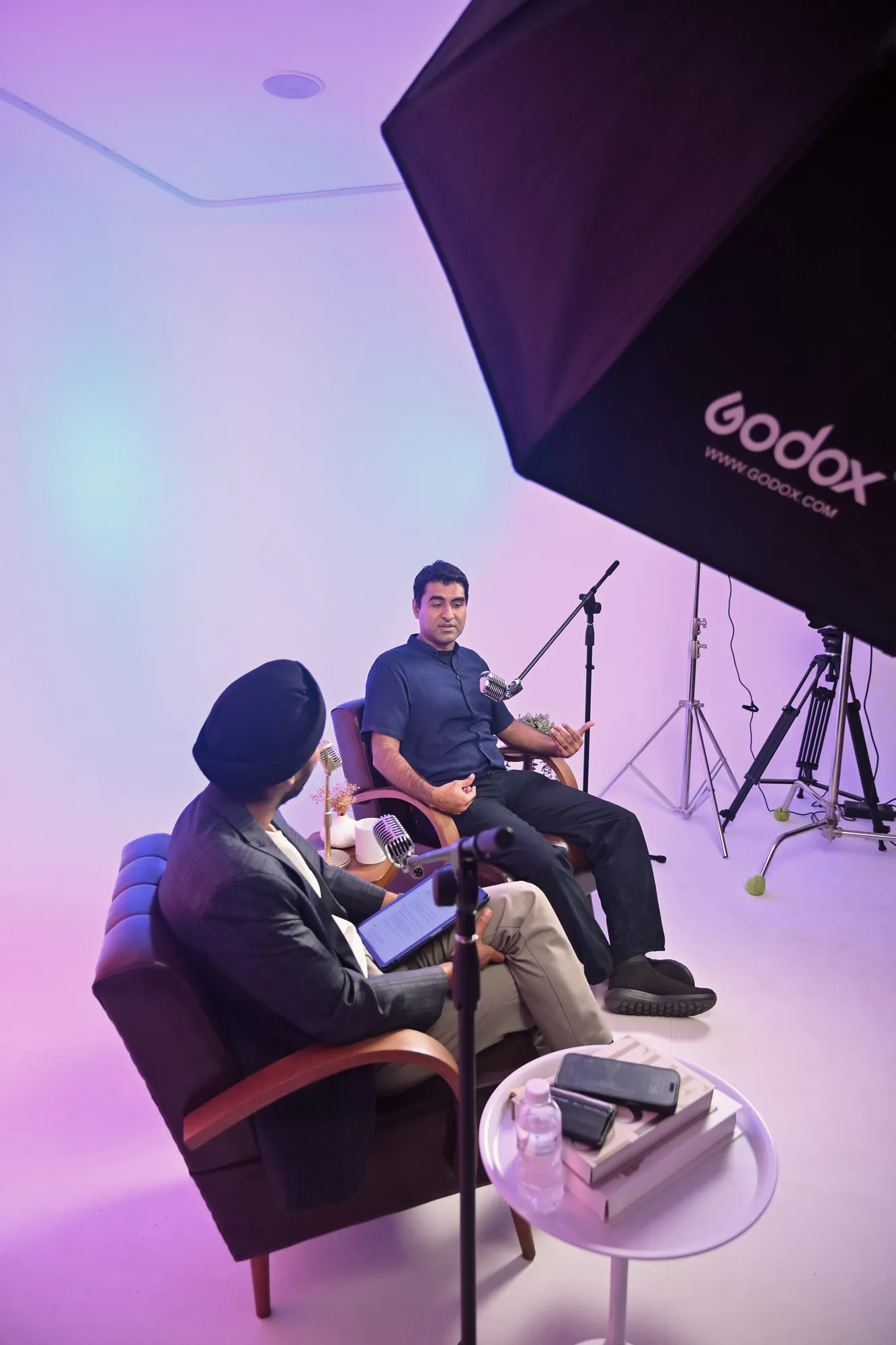 TSN Talks guest being recorded at SparQ Spaces Bangkok podcast studio