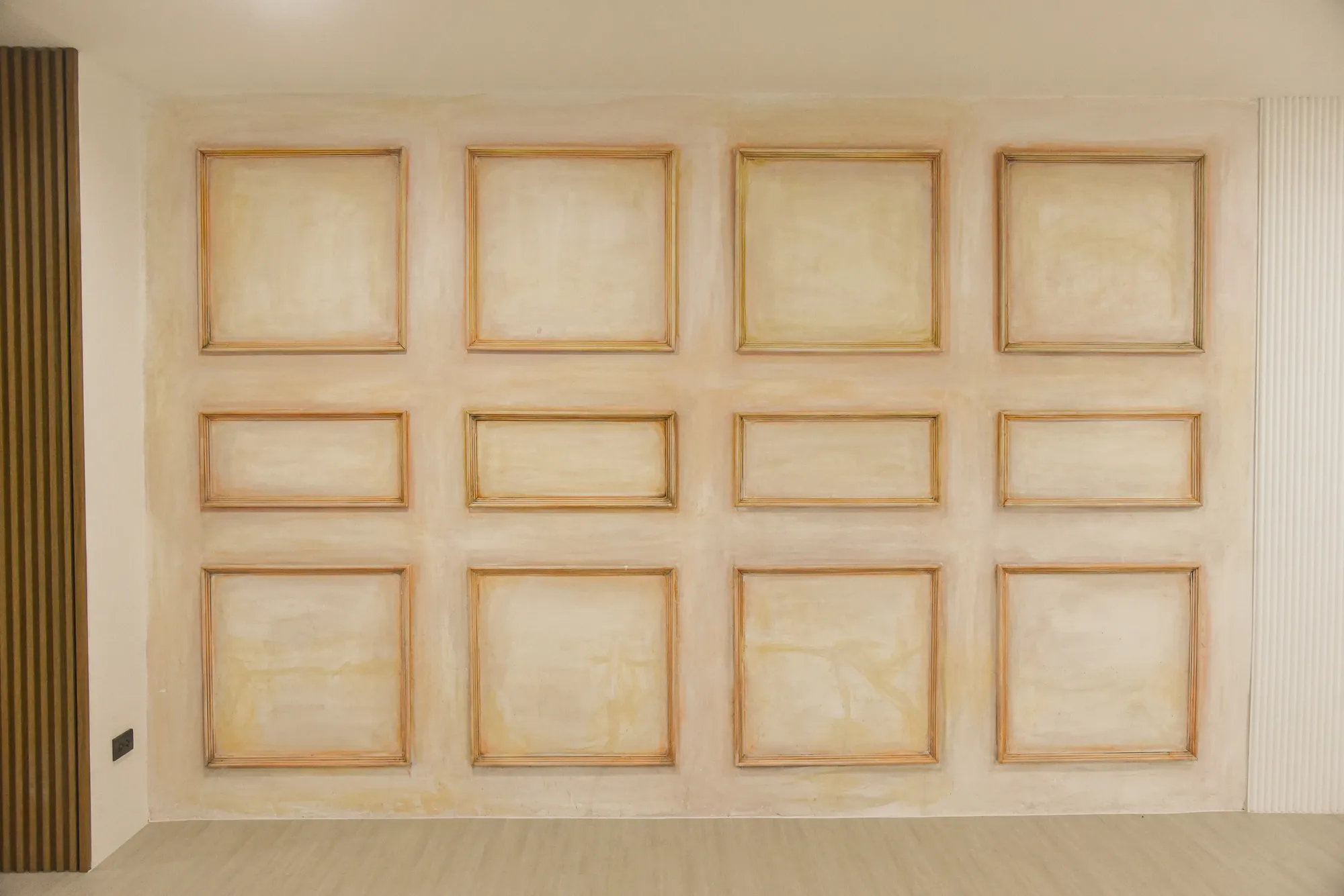 Retro Reverie set — vintage props and classic wall moulding